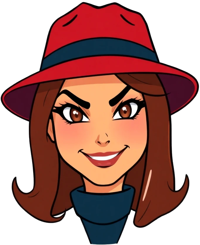 Carmen Sandiego smiling